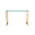 thumbnail image 2 of Gen Glass Console Table with Gold Stainless Steel Legs 30x30x8in, 2 of 2