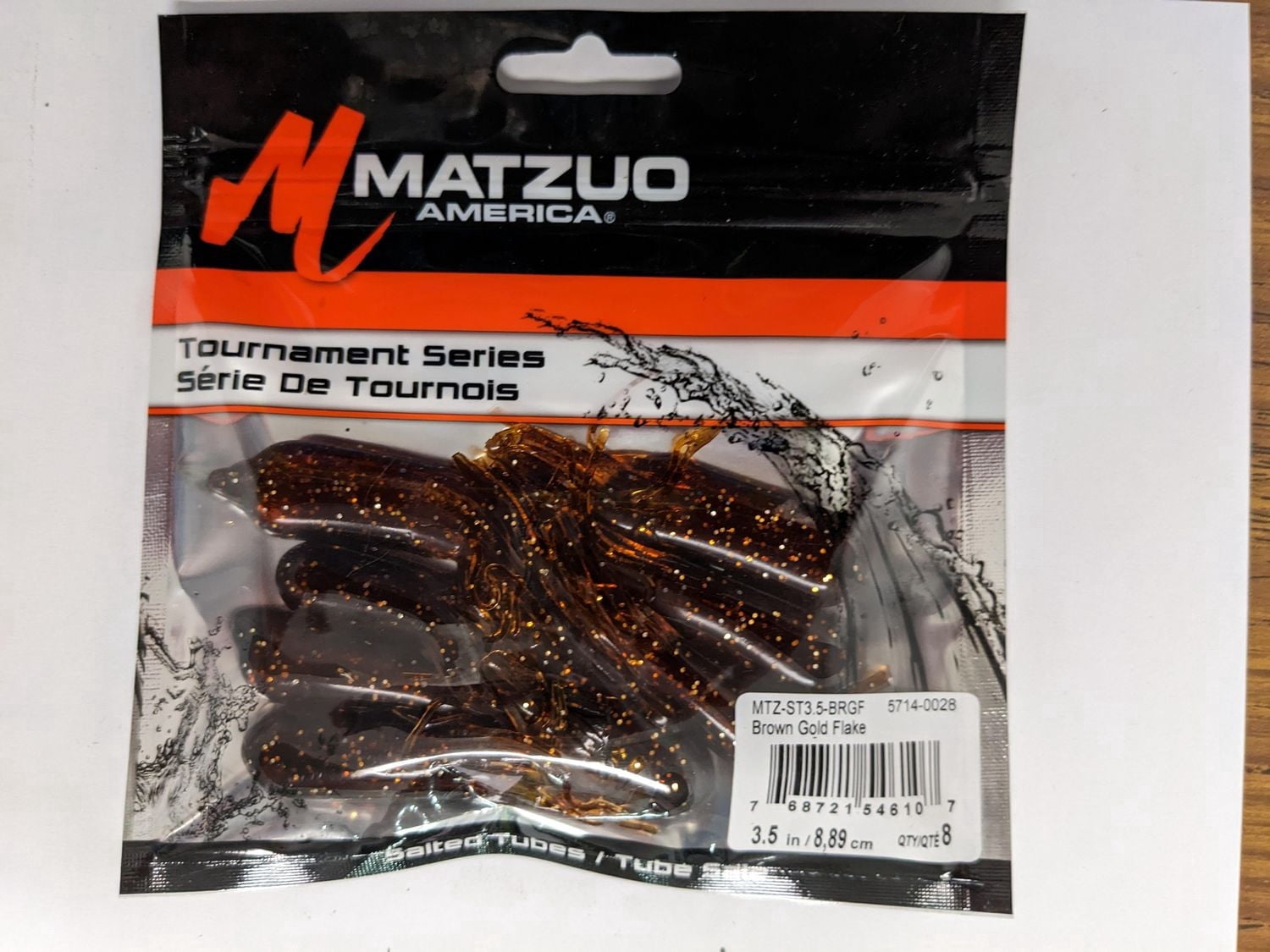Matzuo MTZ-ST3.5-BRGF Tube salé flocon d'or brun 3,5" 8Pk