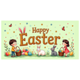 thumbnail image 3 of Easter Bunny Spring Celebration Festive Backdrop Banner Decorations Egg Party Supplies Photography Props Background, 3 of 4