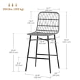 thumbnail image 3 of HOMCOM Rattan Counter Height Bar Stools Set of 2 Barstools with Back Grey, 3 of 10