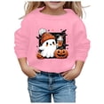 thumbnail image 1 of GDREDA Chandails à Capuchon et Chandails pour Filles, Mignons, Imprimés, Col Rond, Manches Longues, Mode Halloween pour Enfants, Rose, 2-3 Ans, 1 of 4