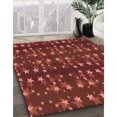 thumbnail image 3 of Ahgly Company Tapis d'Intérieur Ronds Transitionnels Lavables à la Machine, Rouge Pamplemousse, 6 Pieds Rond, 3 of 7