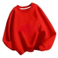 thumbnail image 1 of lcziwo Chandail pour Enfants à Col Rond, Chandail de Base Uni pour Enfants, Tunique Décontractée Oversize à Épaules Tombantes à Manches Longues, Mode Automne Hiver Sans Capuchon Rouge, 8 Ans, 1 of 4