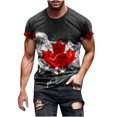 thumbnail image 1 of Birdeem Homme Décontracté Col Rond Imprimé Chandail D\'entraînement Physique Sport Manches Courtes T-Shirt Blouse, 1 of 12