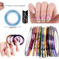thumbnail image 2 of 30 Couleurs Nail Striping Tape Ligne 2 PCS Nail Tape Distributeurs Rouleau Distributeur Striping Tape Ligne Nail Art Outils Nail Art Decoration Autocollants Kit DIY Nail Tip pour Femmes Filles Manucure Conseils Décor, 2 of 4