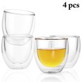 thumbnail image 1 of Coofit 4 Pcs Gobelet à Espresso 2,7 Oz à Double Paroi Isolé en Verre à Espresso Verre à Café, 1 of 10