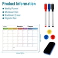 thumbnail image 2 of Tableau Blanc Magnétique pour Réfrigérateur, Tableau Calendrier Effaçable à Sec pour Réfrigérateur avec 3 Marqueurs et Effaceur, Plan Hebdomadaire Réutilisable, 2 of 11
