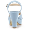 thumbnail image 3 of BLISSFUL STEP Women's Strap Platform Chunky Heel Slingback Sandals, 3 of 6