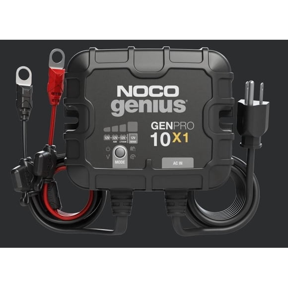 Noco Battery Charger GENPRO10X1 For 12 Volt Batteries; 1 Bank Onboard Charger; 120 To 240 Volt AC/50 To 60 Hz; 10 Amp Charging Current; With Two Self-Tapping Screw