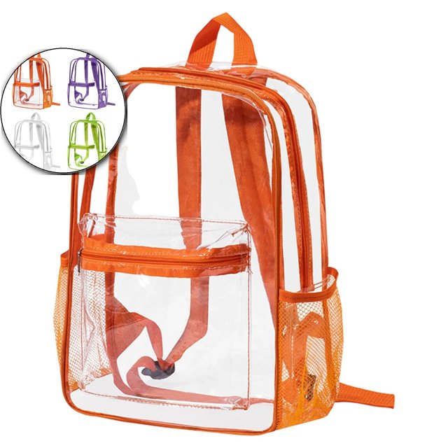 Dvruxg Sac à Dos Transparent pour Événements de Stade, Mini Sac Transparent pour Événements Sportifs, Jeux, Festivals, Concerts (Orange)