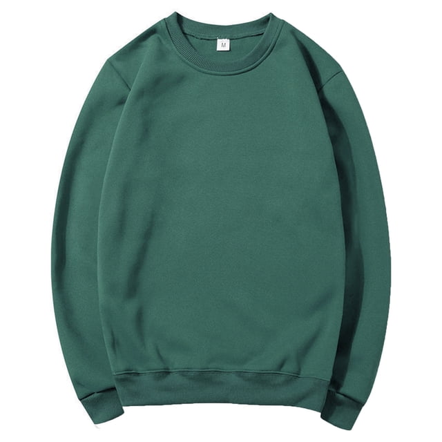 vdgthytj Chandail à Col Rond pour Homme à Manches Longues, Chandails de Base Unis, Molleton d'Automne Décontracté Ample, Hauts à Enfiler. Ce Chandail pour Homme Présente un design à Col Rond avec Manches Longues et Ourlet Côtelé et Poignets pour un Ajustement Serré. Fabriqué en Molleton de polyester Léger, Il Offre Chaleur et Confort, Idéal pour l'Automne et l'Hiver. la Couleur Unie Verte Offre un Style Polyvalent et Intemporel, Convient à Agencer avec des jeans, des leggings Ou des Pantalons Décontractés. Parfait pour les Activités Quotidiennes Décontractées Ou de Plein Air.