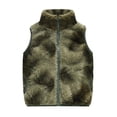 thumbnail image 1 of MIASHUI Manteaux d'Hiver pour Enfants, Garçons et Filles Tout-Petits, Gilet Chaud à Fermeture Éclair, Sans Manches à Rayures, Vert Armée, 4-5 Ans, 1 of 3