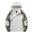 thumbnail image 1 of ManxiVoo Detachable Hood Women's Rain Jacket Multi-Purpose Hiking Windcoat With Adjustable Cuffs For Commuting XXXXL Size Light Green, 1 of 3