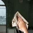 thumbnail image 4 of Puomue 6 Pack Microfiber Glass Cleaning Cloth, 16 Inch X 16 Inch, Lint Free Quickly Clean Window, Glasses, Windshields, Mirrors, and Stainless Steel, Camel, 4 of 7