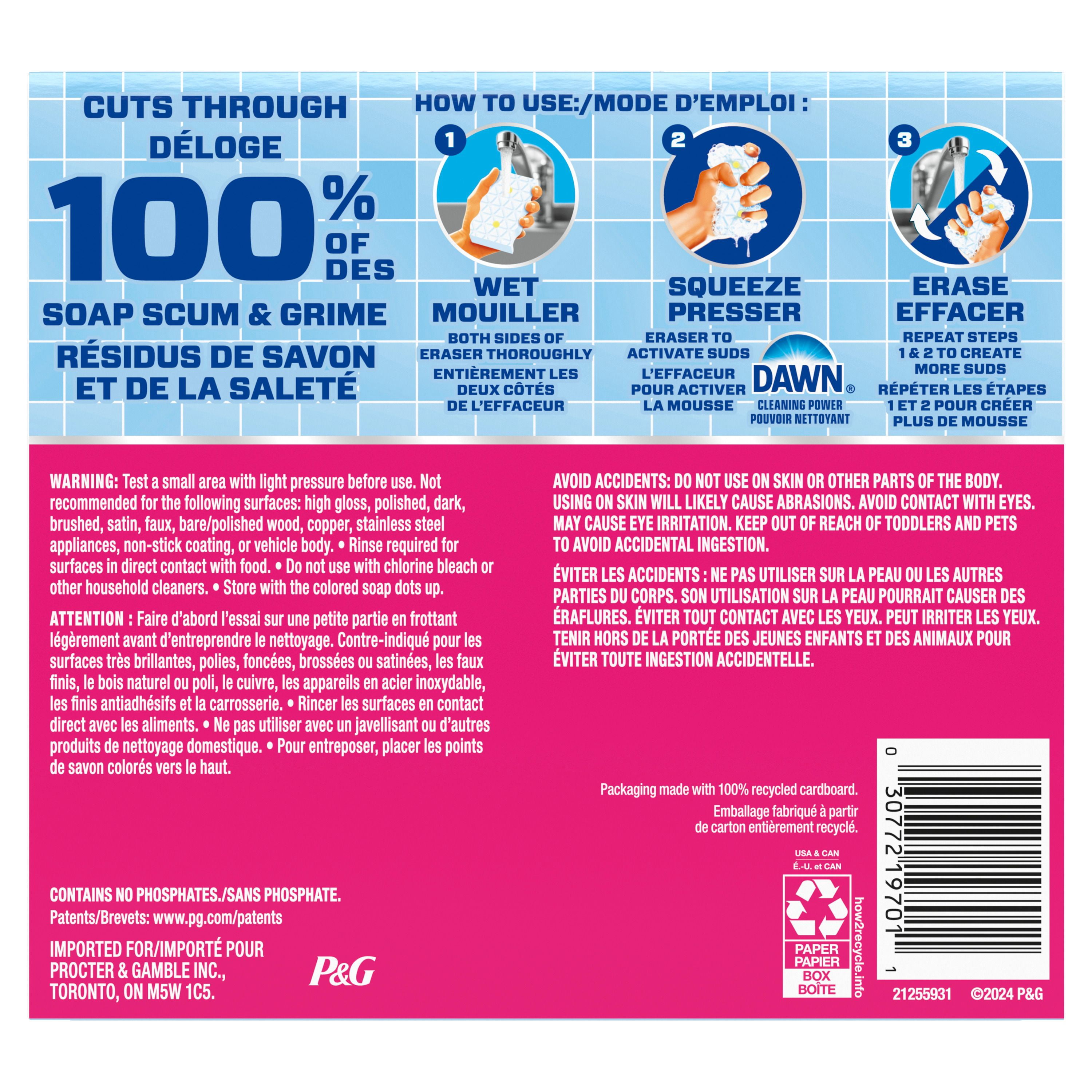 Mr. Clean Éponge EffaceurMagique, Nettoyant pour Salle de Bain, Nettoyant pour Résidus de Savon, Douche et Baignoire, Bain 2 en 1, 2 Unités
