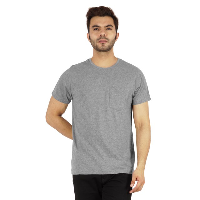 Inkmeso Solid Short Sleeve Crewneck T-ShirtForMens Lightweight EverydayShirtsW/ Patch Pocket