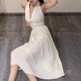 thumbnail image 4 of Une Robe en Lin pour Filles pour Femmes 2024 Nouvelle Mode Décontractée Sans Manches Unie Débardeur Robe d'Été Chic Vintage Plissée Ample Robe Maxi, 4 of 7