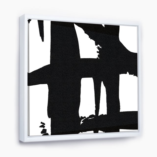 Sentiers Croisés Noir et Blanc II - Toile Encadrée Moderne et Contemporaine