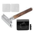 thumbnail image 2 of ANGGREK Mens ,Bamboo Silver Manual Old Fashioned Mens Set Including Blade Recycling Box And Holder, 2 of 8