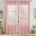 thumbnail image 1 of Todaioua Semi Sheer Window Curtain with Silver Embossed Pattern Light Filtering Polyester Fabric for Bedroom Living Room Study Modern Home Decor with Grommet Top Installation, 1 of 7