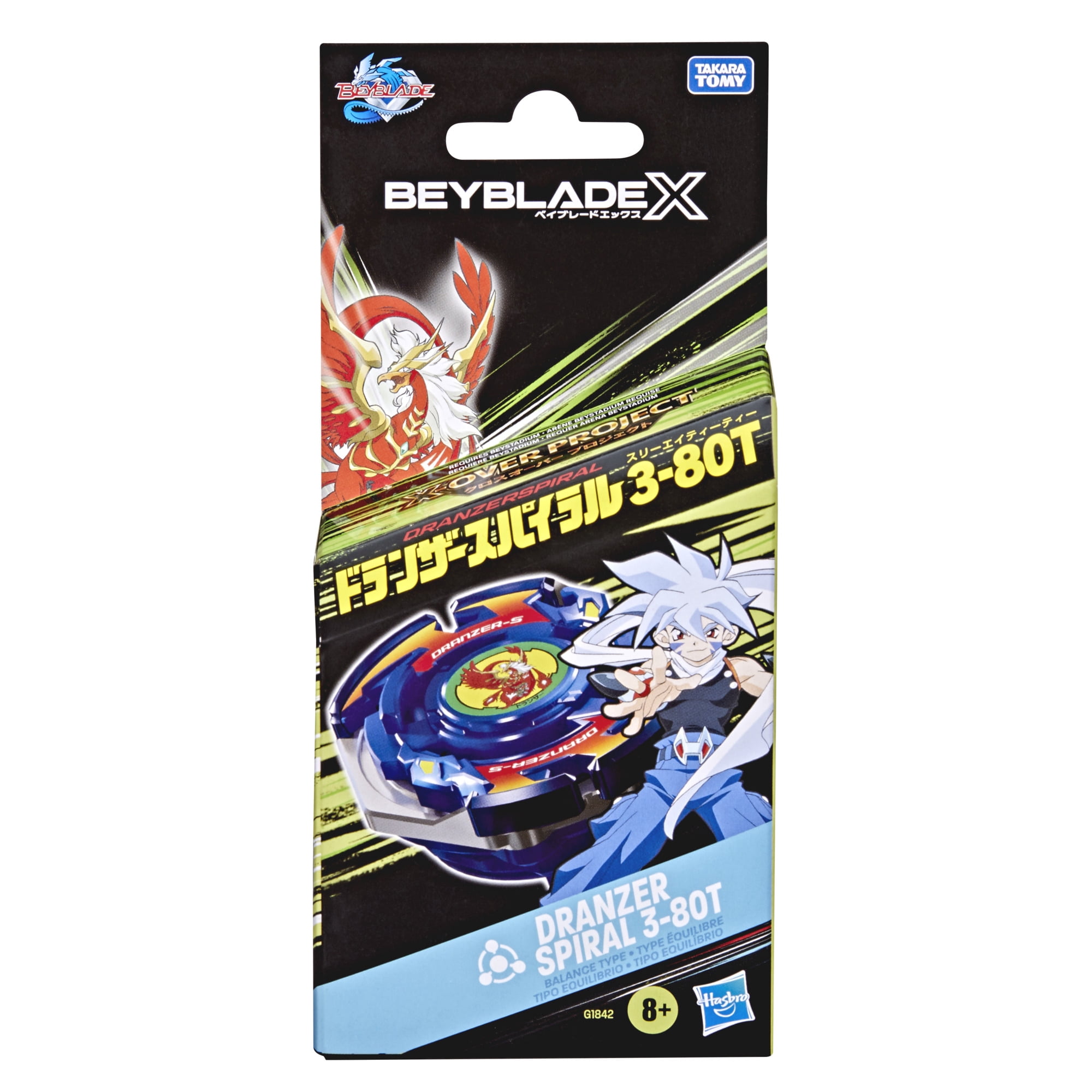 Beyblade X X-Over Project Dranzer Spiral 3-80T Starter Pack Top and Launcher