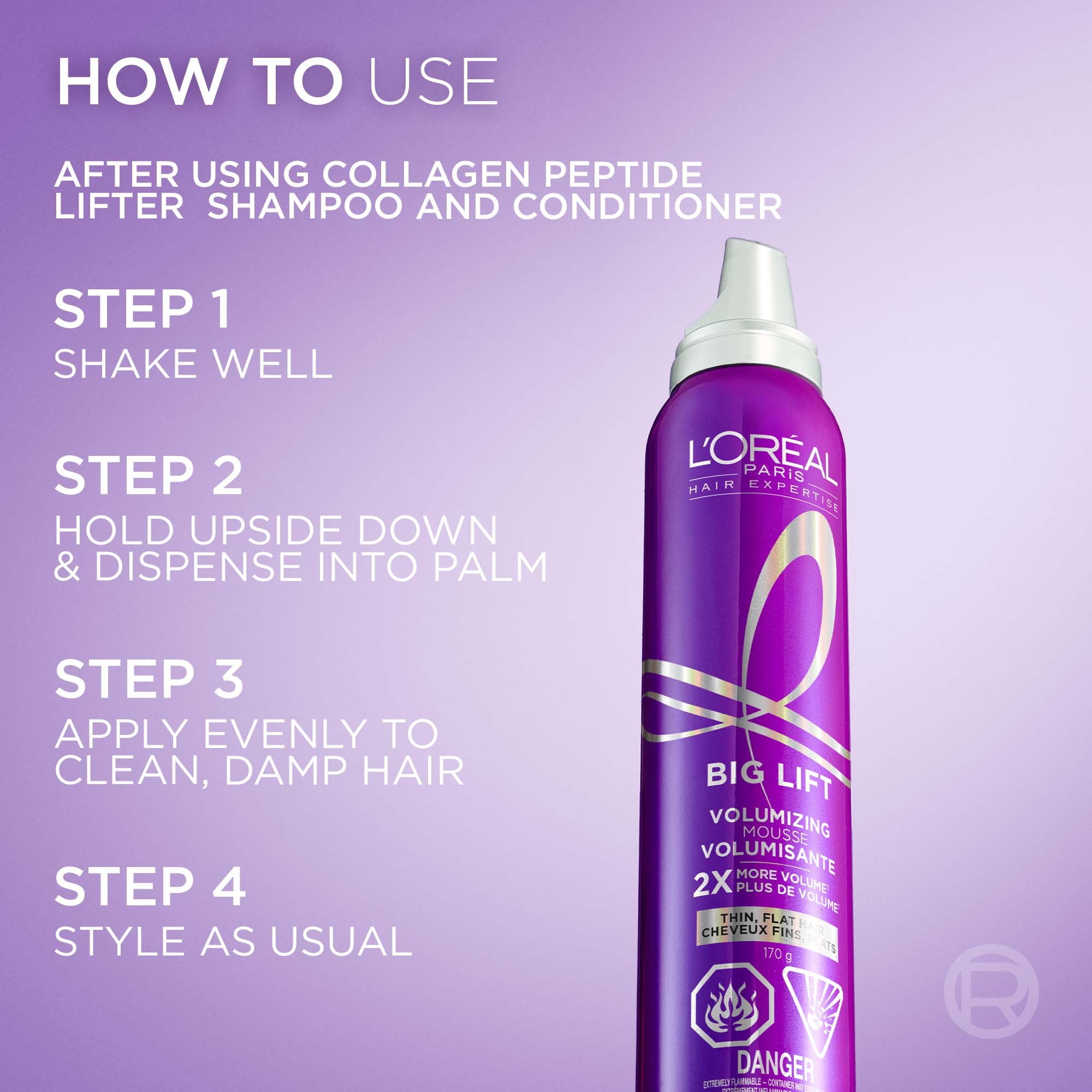 L'Oréal Paris Hair Expertise Big Lift Volumizing Hair Mousse Extra Strong Hold, 170 g