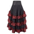 thumbnail image 1 of Aocisk Women's Halloween Lace Drawstring Patchwork Tiered Ruffle Skirt with Irregular Hem for Parties Wine XXXXL, 1 of 4