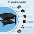 thumbnail image 3 of Heavy Duty Metal Laundry Pedestal Stand for Washer & Dryer – Freestanding Storage Rack with Pull-Out Shelf, Adjustable Anti-Vibration Pads, Leak Protection, 1000 lbs Capacity – Black, 27x27x16 Inch, 3 of 6