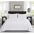 thumbnail image 1 of Chaps 3-Piece Jersey Knit Microfiber Quilt and Sham Set - Solid Coverlet Comforter, 1 of 7