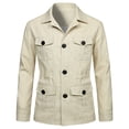 thumbnail image 2 of LOVZFMLL Jackets for Men's Solid Color Button Pocket Long Sleeved Hooded Lapel Casual Jacket, 2 of 4