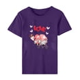thumbnail image 5 of Pisexur T-shirt de la Saint-Valentin pour Femmes, Imprimé Amour, Manches Courtes, Col Rond, 5 of 5