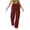 Wine, variant on fatyb Women's Corduroy Cargo Pants Elastic High Waist Womens Casual Straight Leg Trousers with Pockets