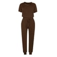 thumbnail image 4 of Yuyuzo Womens Workout Sets 2 Piece Short Sleeve Crew Neck T-Shirts Drawstring Jogger Pants with Pockets, 4 of 5