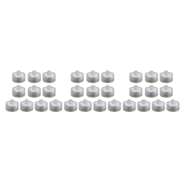 Decodeary Stylish Submersible LED Tea Candles for Wedding Party Centerpieces White Light 3 x 2.6cm 3Set