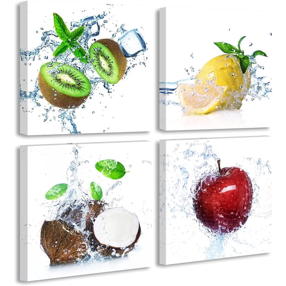 Décor Mural de Cuisine - Impression Colorée de Fruits d'Été sur Toile, Images de Nourriture pour Art Moderne de la Maison, Décor Mural de Salle à Manger