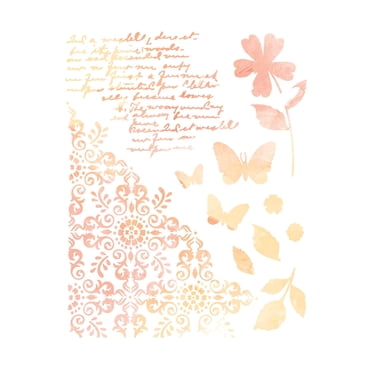 Sizzix A4 Stencil pour Sizzix Stencil et Outil pour Tampon, Jeu de Pétales par 49 & Market, 1 Stencil