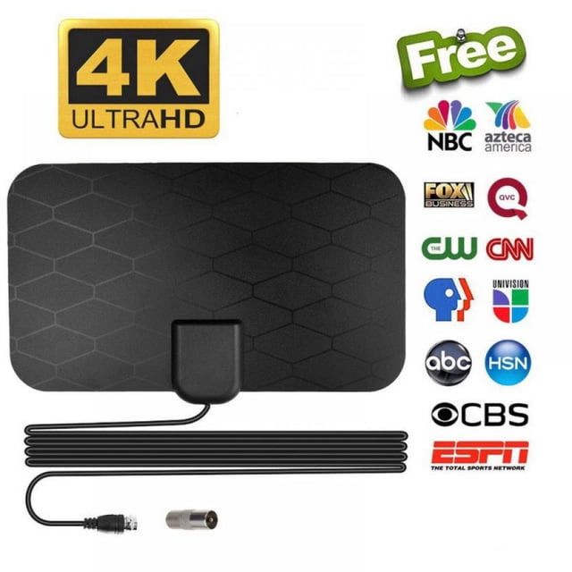 EASTIN TV Antenna HD TV Indoor Antenna Long Range 250 Mile Signal Reception High Power Amplifier To Boost Signal Cable Supports All HD Digital TV Formats