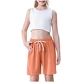 thumbnail image 4 of Rbaofujie Girls's Knee-Length Casual Shorts with Elastic Waist Drawstring, 4 of 9