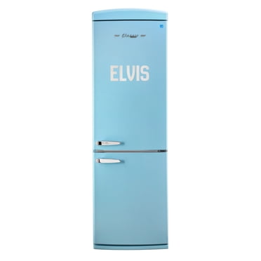 Elvis Classic Retro 12 cu ft Bottom Mount Fridge in Blue Hawaii