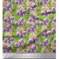 thumbnail image 1 of Soimoi Satin Silk Fabric Insect,Pansy & Yellow Flower Floral Print Fabric by the Yard 42 Inch Wide, 1 of 3