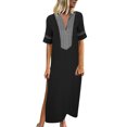 thumbnail image 1 of TIMIFIS Robe d'Été Décontractée Ample pour Femme, Longue, Sans Manches, Fendue, Robes Maxi, Robes d'Invitée de Mariage, Robe d'Été à Fleurs, Robes de Plage, Décontractée, Robe T-Shirt Décontractée -, 1 of 5