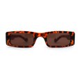 thumbnail image 1 of Womens Thin Narrow Rectangular Mod Sunglasses Tortoise Brown, 1 of 4