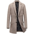 thumbnail image 1 of RKSTN Jackets for Men Fall Fashion Solid Color Pocket Zipper Long Sleeved Double-layer Collar Wool Coat Mens Coats, 1 of 4