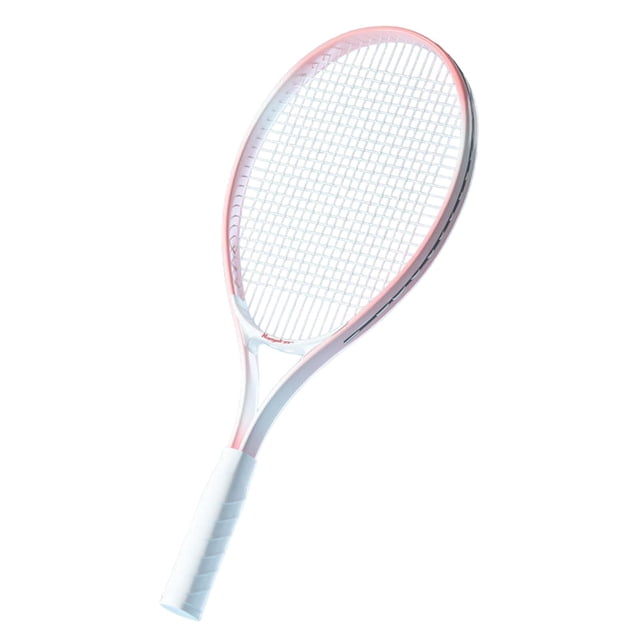Moyitang Tennis Racket Portable Single Racquet for Park Backyard Garden Pink. A lightweight aluminum alloy tennis racket with a pink and white design, featuring a durable nylon net and a non-slip handle for smooth rotation. Ideal for outdoor training, beginner practice, and leisure activities in parks, backyards, and tennis courts. Measures 68.5cm x 28cm, suitable for adults and teenagers, and often used as a gift for tennis enthusiasts.