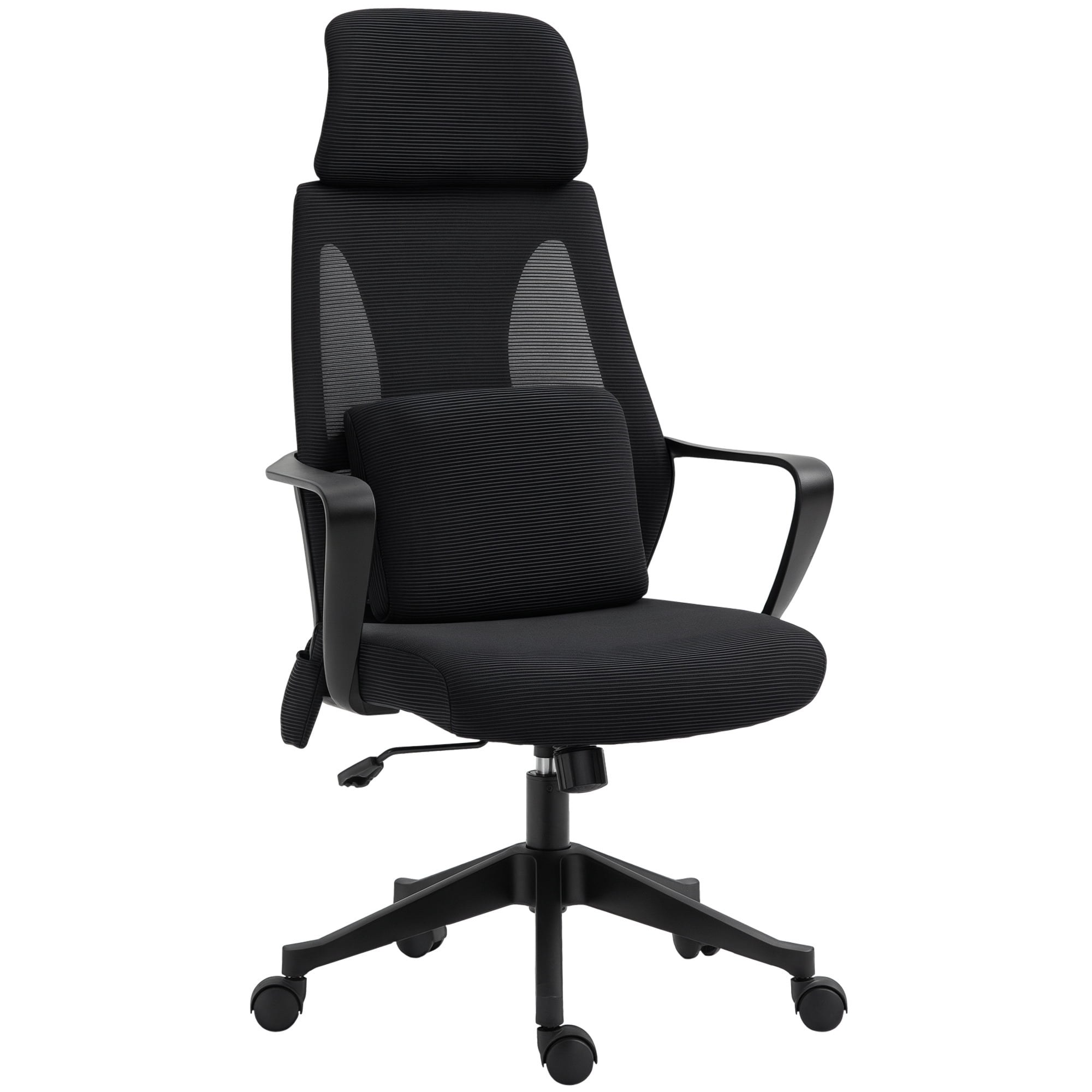 Vinsetto Chair Swivel Massage Lumbar Cushion USB Adjustable Seat & Headrest