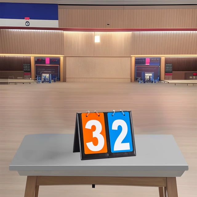 Portable Scoreboard, EDHITNR Waterproof Leather Mounted Flip Scoreboard, PU Card Race Scoreboard with Metal Coil for Basketball Badminton Table Tennis