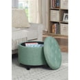 thumbnail image 3 of Convenience Concepts Designs4Comfort Pouf Rond en Tissu Vert Menthe, 3 of 3