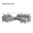 thumbnail image 3 of HONBAY Modular Sectional Sofa Couch , U Shaped Couch with Storage Seats, Sectional Sofa with Convertible Chaise and Ottomans, Grey, 3 of 8