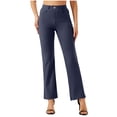 thumbnail image 2 of Soki Dress Pants Women Work Business Pants Tummy Control Office Straight Leg Trousers High Waisted Ladies Slacks, 2 of 8