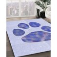 thumbnail image 3 of Ahgly Tapis d'Intérieur Lavable en Machine Carré Lavande Bleu, 5 Pieds Carré, 3 of 7